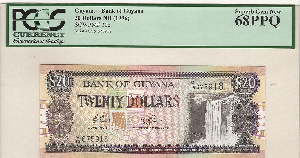 가이아나 1996년 20달러 PCGS 68등급