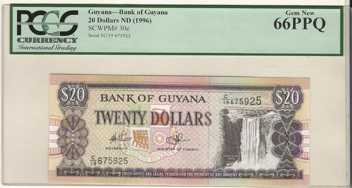 가이아나 1996년 20달러 PCGS 66등급