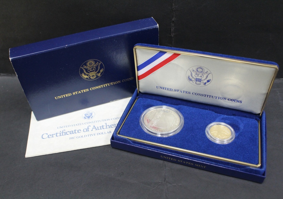 미국 1987년 헌법제정 200주년 기념 금화 은화 2종 세트