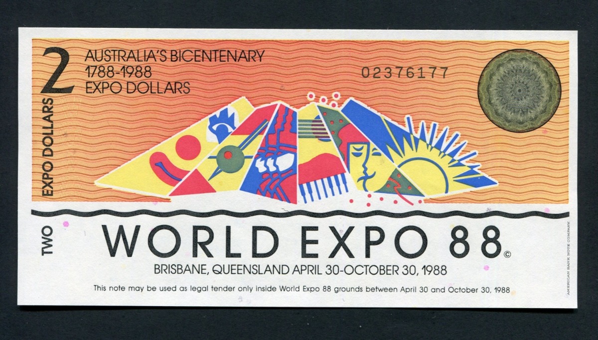 호주 1988년 브리즈번 엑스포 (세계 박람회) 기념 2달러 미사용
