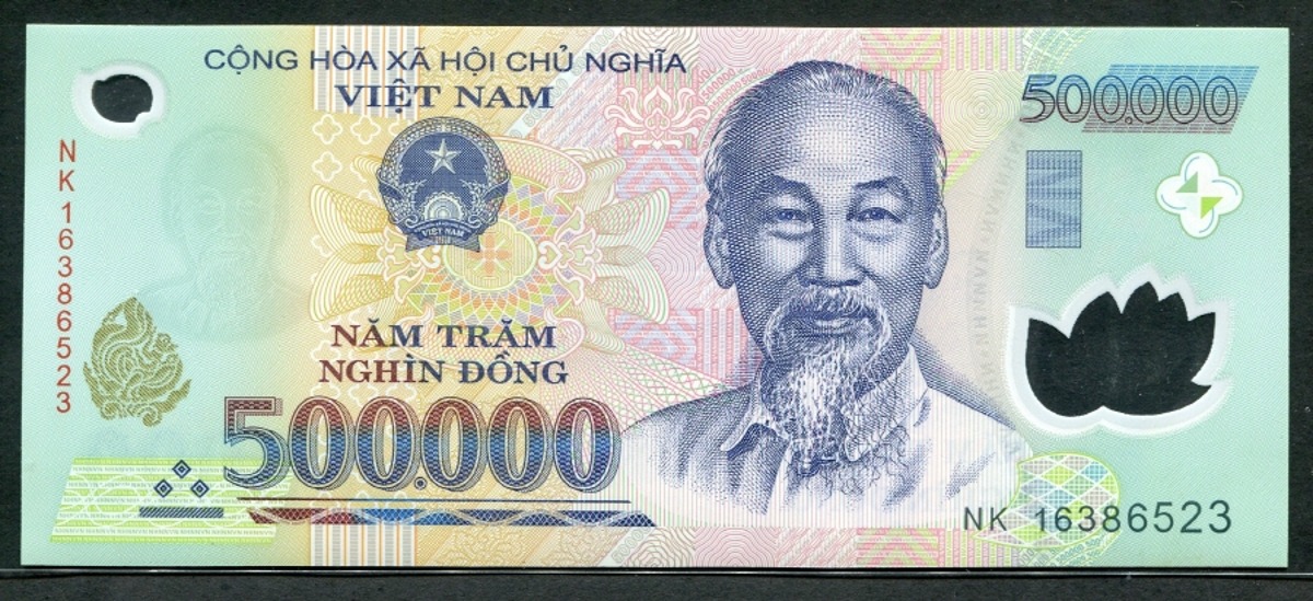 베트남 2016년 500000동 폴리머 미사용 (500,000동 최고액권)