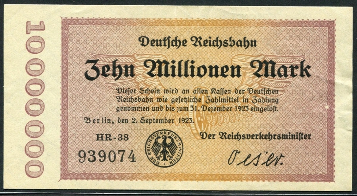 독일 1923년 천만 마르크 10,000,000 미사용