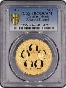 케이만섬 (카리브해) 1975년 역대 영국 여왕 기념 금화 PCGS 69등급