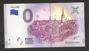 유럽 2018년 0유로 에스토니아 - 탈린 지폐