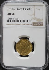 프랑스 1811년 나폴레옹 20프랑 금화 NGC 50등급