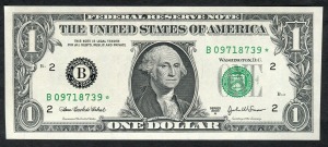 미국 2003년 1$ 1달러 스타 노트 (보충권) 미사용