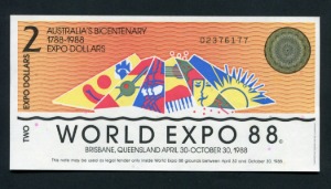 호주 1988년 브리즈번 엑스포 (세계 박람회) 기념 2달러 미사용