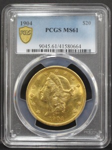 미국 1904년 20$ 리버티 더블 이글 금화 PCGS 61등급