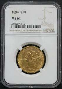 미국 1894년 10$ 리버티 이글 금화 NGC 61등급