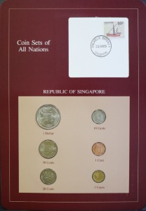 세계의 현행주화 싱가포르 1982~1986년 6종 미사용 주화 및 우표첩 세트
