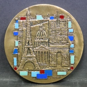 프랑스 파리 랜드 마크 (에펠탑 개선문 도안) 메달