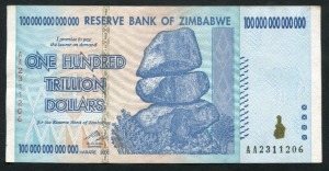 짐바브웨 2008년 100조 달러 극미품