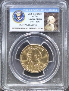 미국 2007년 제2대 대통령 - 존 애덤스 1달러 주화 미사용 PCGS 인증