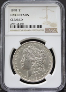 미국 1898년 1$ 모건 달러 미사용 은화  NGC UNC Details