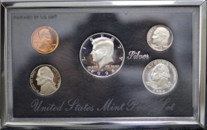 미국 1998년 현행 주화 프루프 5종 민트 세트 (은화 3개 포함) - 프리미엄 버젼