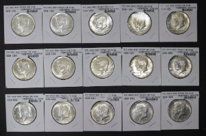 미국 1965~1969년 케네디 하프달러 미사용 은화 15개 일괄