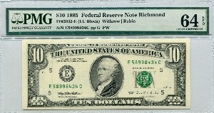 미국 1995년 10$ 10달러 조폐국 E 보스턴 발행 PMG 64등급