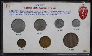 노르웨이 1964년 현행 민트 7종 세트