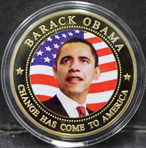 라이베리아 2009년 미국 44대 대통령 버락 오바마 취임 기념 금도금 동화