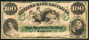 미국 1857년 루이지애나주 100달러 미사용