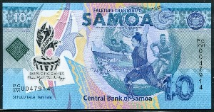 사모아 2019년 10타라 퍼시픽 게임 (Pacific Games) 기념 폴리머 지폐 미사용