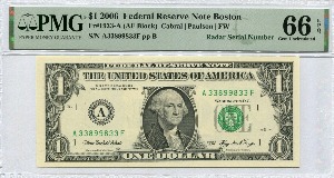 미국 2006년 1달러 레이더 (3389 9833) PMG 66등급