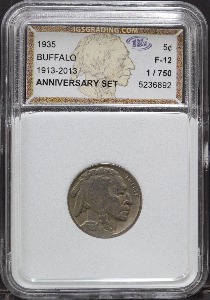 미국 1935년 버팔로 5센트 니켈 주화 미품 IGS 12등급