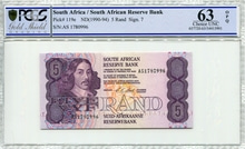 남아프리카공화국 (남아공) 1990년 5란드 지폐 PCGS 63등급