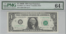 미국 1963년 1달러 - 샌프란시스코 조폐청 발행 (San Francisco) PMG 64등급