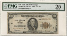 미국 1929년 시카고 조폐청 발행 100달러 PMG 25등급