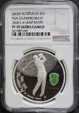 호주 2005년 골프 PGA 100주년 기념  은화 NGC 70등급
