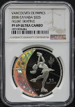 캐나다 2008년 밴쿠버 올림픽 - 피겨스케이팅 홀로그램 기념 은화 NGC 69등급