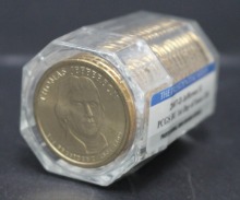 미국 2007년 역대 대통령 3대 토머스 제퍼슨 기념 1$ 주화 20개 롤 PCGS BU등급 (첫날 인증 라벨)