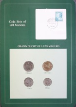 세계의 현행주화 룩셈부르크 1980~1983년 4종 미사용 주화 및 우표첩 세트