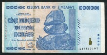 짐바브웨 2008년 100조 달러 극미품+