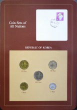 세계의 현행주화 한국 1971~1983년 5종 미사용 주화 및 우표첩 세트 민트