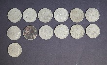 대만 1960~1961년 1달러 (1위안) 주화 사용제 13개 일괄