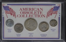 미국 구권 주화 5종 민트 세트 (1943년 링컨 스틸 센트, 1961년 프랭클린 하프 달러 은화 등등)