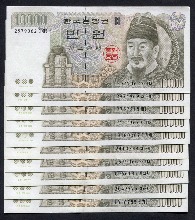 한국은행 마 10000원 5차 만원권 준미사용~미사용 10매 일괄