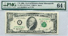미국 1995년 10$ 10달러 조폐국 I 보스턴 발행 PMG 64등급