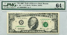 미국 1995년 10$ 10달러 조폐국 A 보스턴 발행 PMG 64등급