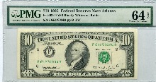 미국 1995년 10$ 10달러 조폐국 F 보스턴 발행 PMG 64등급