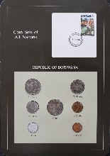 세계의 현행주화 보츠와나 1981~1984년 7종 미사용 주화 및 우표첩 세트