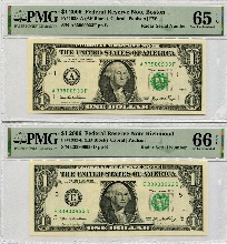 미국 2006년 1달러 레이더 (3390 0933) 2장 쌍둥이 PMG 65, 66등급