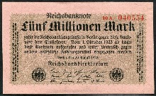 독일 1923년 5백만 마르크 5,000,000 미사용
