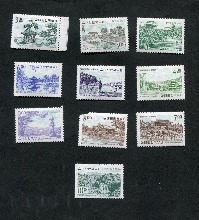 한국 1964년 제1차 관광 시리즈 우표 10종