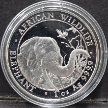 소말리아 2018년 코끼리 프루프 은화