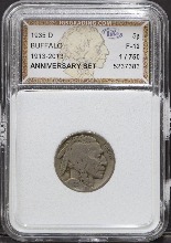 미국 1935년 (D)  버팔로 5센트 니켈 주화 미품 IGS 12등급