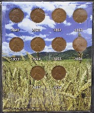 미국 1949~1958년 링컨 1센트 - 휘트 (Wheat) 페니 10개 년도 민트 세트