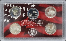 미국 2004년 현행 주화 및 주성립 기념 쿼터 은화 프루프 5종 민트 세트 (은화 5개)